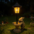 Solar Rabbit Garden Statue for Outdoor Decor with Lantern - Lawn Decoration 15.8“ Tall Bunny Figurine Lights for Patio, Yard, Porch Ornament - Valentine's Day Gifts for Mom, Grandma, Women