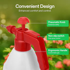 VIVOSUN 50oz Pump Sprayer, Handheld Garden Water Sprayer Bottle with Adjustable Brass Nozzle, for Spraying Plants, Flowers, Weeds and Cleaning, Red