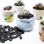 Black Small Decorative Pebbles - Gravel River Rock,Natural Polished Decorative Stones 3/8" Gravel Size,Pebbles Gravel for Bamboo Plants,Succulent,Home Decor,Landscaping,Vase Fillers and More.