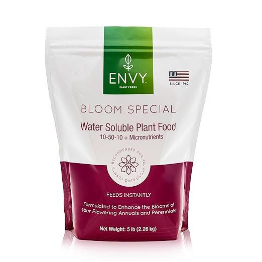 ENVY Bloom Special Plant Fertilizer for Flowering Plants, 5 Pound - Makes 500 Gallons, for Indoor and Outdoor Plants, Pet Safe, Water Soluble, Made in USA