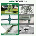 Galvanized Raised Garden Bed with Wall Trellis | 6x3x1FT Metal Raised Garden Beds Outdoor for Gardening Climbing Plants | Planter Box Outdoor with Gloves for Vegetable Flower, OliveGreen
