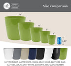 The HC Companies Aria Round Self-Watering Pot - Lightweight Plastic Planter for Herbs & More - Durable Plant Pots for Indoor Plants & Outdoor Plants (6" Glossy White, Pack of 1)