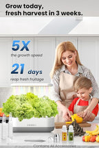 inBloom 12 Pods Hydroponics Growing System Indoor Garden with LED Grow Light and Pod Kit, Plants Germination Kit with 4.2L Water Pump Accelerate, Height Adjustable, Gardening Gifts for Women, White