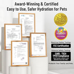 Veken Cat Water Fountain with Detachable Tank & Secure Clips, Easy to Clean & Assemble, 85oz/2.5L Pet Drinking Dispenser with Quiet Operation & LED Light, Cats, Dogs and Small Pets, White