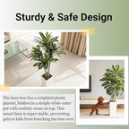 Artificial Dracaena Tree 5FT with White Tall Planter - Faux Tree Tall Fake Floor Plant in Pot-Artificial Plants Indoor for Home Office Living Room Décor (Dracaena 5ft)