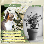 Artificial Flowers for Outdoors Fake White Morning Glory Hanging Flower Decoration, 2Pcs Realistic Faux Plants Petunias Long Trailing Vines,Spring Decor for Porch Patio Balcony Planter Yard