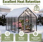 6X8 FT Polycarbonate Greenhouse with Electronic Hygrometer, Walk in Green House for Outside Heavy Duty Greenhouses with Aluminum Frame for Garden Patio Backyard Flower Planting