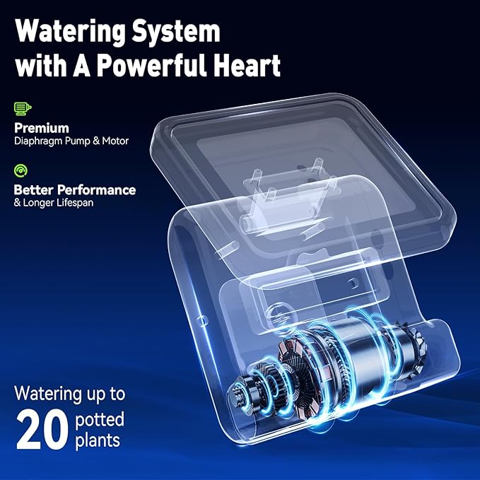 RAINPOINT WiFi Solar Auto Watering System with Two Smart Digital Soil Sensors for House Potted Plants