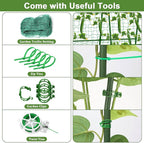 Tidponra Cucumber Trellis for Garden, 50 x 54 Inches A Frame Gardening Trellis with Fabric Raised Garden Bed, Climbing Net and Plant Support Clips for Climbing Plants