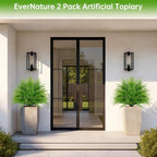 Artificial Ball Topiary Trees Set of 2, Fake Bushes with Ground Spike, Faux Evergreen for Porch Plants, UV Resistant Artificial Shrub for Outdoors Indoor Front Porch Garden