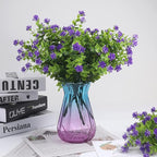 12 Bundles Artificial Flowers Faux Outdoor Plastic Plants UV Resistant Shrubs,Artificial Plants Spring Decorations for Patio Outdoor Fake Plants Spring Decorations for Home Front Porch Decor(Purple)