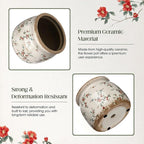 2 Pcs Vintage Planter Ceramic Plants Pot with Drainage Ice Crack Scroll Flower Vase Pot for Indoor Outdoor Plants Home Kitchen Decor Gifts(Rustic Rose,5.9")