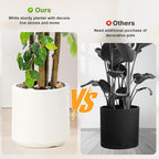 6FT Artificial Ficus Tree with White Planter and Pebbles,Faux Silk Tree with Lifelike Leaves and Realistic Trunk,Tall Fake Potted Plant for Home and Office Décor Indoor and Outdoor (6FT)