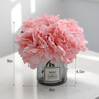 LADADA Faux Silk Peony Artificial Flowers for Vase, Ins Style Artificial Flower Glass Bottle Set ，Suitable for Living Room, Dining Table, Wedding, Hotel Banquet and Other Home Decoration
