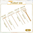 4 Pack Miniature Tabletop Rock Sand Zen Garden Accessories, Mini Zen Garden Rake Tools, Zen Sand Garden Rake Set, Small Rakes for Garden Beds, Mini Sand Stamp Rakes for Home Gift Garden Decor