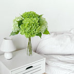 ZYTUYO 4 Pcs Real Touch Light Green Dark Green Hydrangeas Artificial Flower 21'' Realistic Faux Latex Hydrangeas Flower for Home Decor Kitchen Living Room Spring Table Wedding Xmas Arrangement