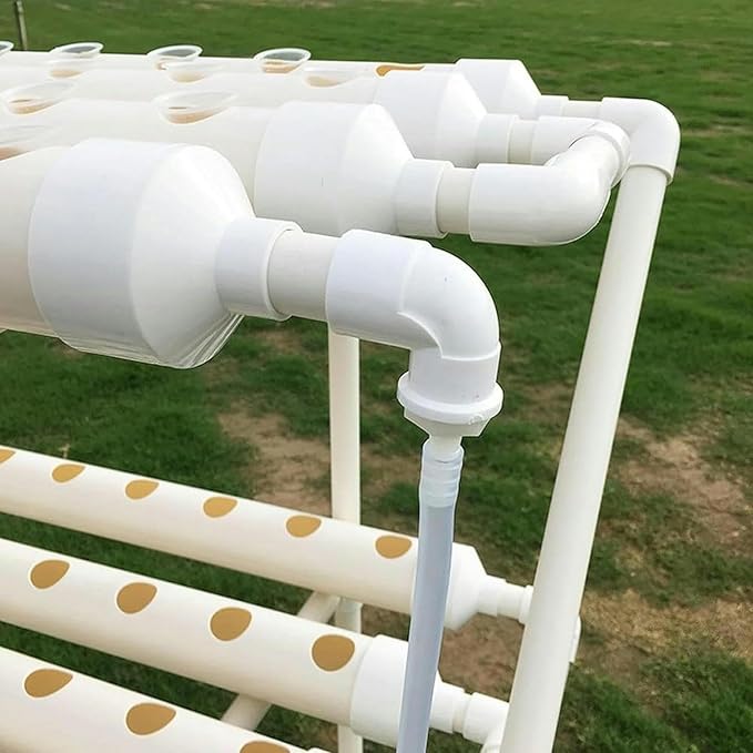 FLTRGO Hydroponics Growing System, Hydroponics Growing System Tower, PVC Pipe, 108 Holes, for Planting Vegetables, Indoor Garden System Tall Hydroponics System Outdoor