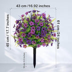 Artificial Lavender Topiary Ball Trees 2 Pack 24" with Stakes, UV Resistant Fake Outdoor Plants, Faux Boxwood Shrubs Bushes for Front Porch Planters Patio Garden Spring Decor