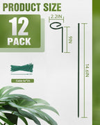 Joyhalo 12 Pack Plant Stakes, Adustable 24 Inch Plant Support Stakes, Flower Stakes with 24 Twist Ties, Garden Sticks for Plants Hibiscus, Sunflower, Red Hot Poker, Hydrangea, Tomato, Sapling Etc