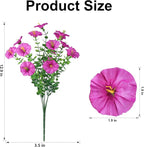 Ivydale 24 Bundles Artificial Flowers for Outdoors Spring Plants Outdoor Decor, Faux Silk Morning Glory Fake Flowers Bulk Petunias Realistic UV Resistant for Outside Porch Patio Window Garden Yard