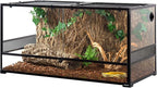 REPTIZOO Large Reptile Terrarium, Tall & 48 INCH Wide Reptile Tank with Sliding Door Top Screen Ventilation & Anti Escape Lid (48" W X 24" D X 24" H (Full Glass & Side Mesh Panel Switchable))