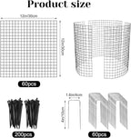 20 Pack Round Plant Protector from Animals, 12'' x 12'' Metal Plant Cages，60Pcs Metal Mesh to Keep Animals Out, Garden Protection Bunny Barricades, Wire Plant Protectors for Rabbits Chicken Duck
