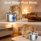 Cat Water Fountain Advanced 304 Stainless Steel 2.2L/74oz with Detachable Tank, Easy to Clean, Automatic Pet Fountain Quiet Cats Water Dispenser, Perfect for Cats Dogs Indoor