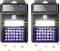 Solar Bug Zapper Outdoor - 2-in-1 Waterproof Cordless Mosquito Zapper with 3 Modes, Motion Sensor Light & UV Light, Rechargeable Mosquito Killer Lamp for Patio Yard Garden
