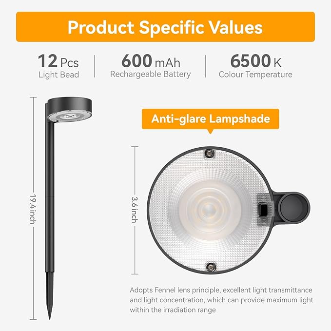Ahaorigin 2 Pack Solar Pathway Lights Outdoor, 12 Brighter LED Solar Lights Outdoor Waterproof, Up to 12 Hrs Modern Path Light for Yard Garden Walkway Driveway Lawn, Cool White