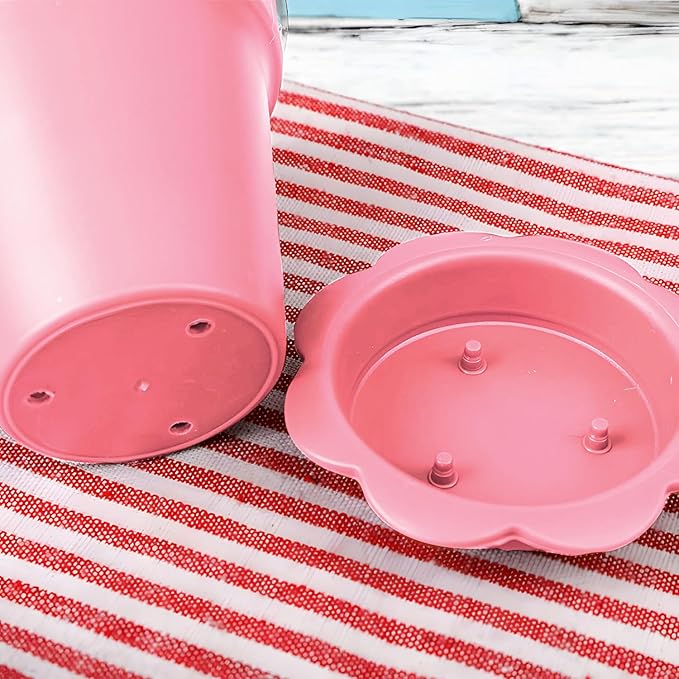 20 Pcs Nursery Pots with Humidity Dome, Cupcake Plant Nursery Pots with Bring A Plate and Shovel, Planting Cups for Seeds for Indoor Gardening and Plant Propagation(Pink)