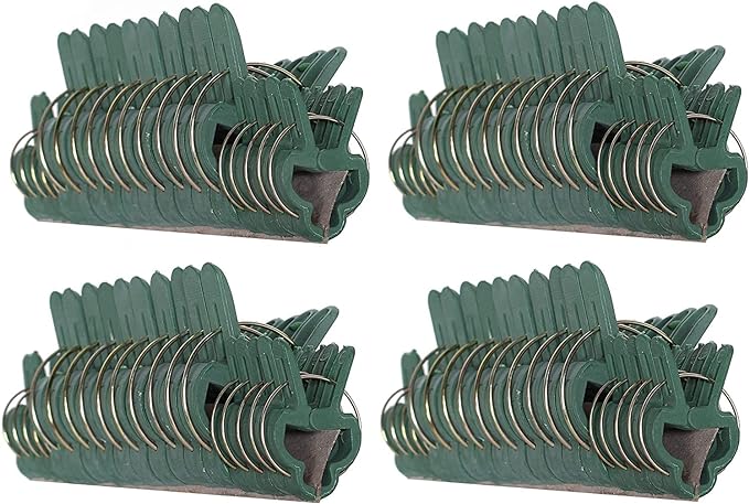 Plant Clips Green Gentle Gardening Plant & Flower Lever Loop Gripper Clips, Tool for Supporting or Straightening Plant Stems, Stalks, and Vines, Garden Clips, by RamPro (80 pc)