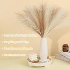 SeptCat 30 Pcs Pampas Grass Decor 21.7" Fluffy Faux Short Brown Pampas Grass Artificial Small Pompas Grass Flower Vase Filler for Home Wedding Living Room Wall Party Decoration