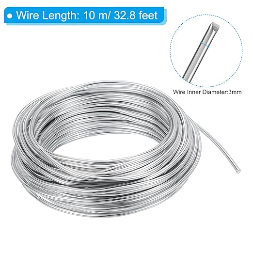 PATIKIL 3mm Bonsai Training Wire, 1 Roll Floral Wire Stems Anodized Aluminum Tree Wire 32.8 Feet Total for Gardening Branch Fixing, Silver