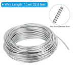 PATIKIL 3mm Bonsai Training Wire, 1 Roll Floral Wire Stems Anodized Aluminum Tree Wire 32.8 Feet Total for Gardening Branch Fixing, Silver