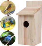 Bird House for Outside,Wooden Clearance Humming Bird Cedar Blue Bird Box House,Wren Cedar Finch House,DIY, 1Pack