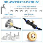homenote Misting Cooling System 75FT (23M) Misting Line + 28 Brass Mist Nozzles + Brass Adapter(3/4") Outdoor Mister for Patio Backyard Garden Greenhouse Watering