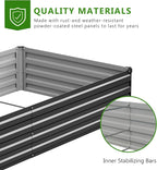 2PCS 10x3x1ft Galvanized Raised Garden Bed,Outdoor Planter Box Metal Patio Kit Planting Bed for Vegetables Flowers Herb,Black