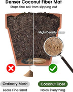 LE TAUCI Coconut Coir Drainage Mesh Pads for Flower Pots, Pre-Cut 4 Inch Pot Hole Covers to Prevent Soil Loss, Natural Coir Fiber Liners for Indoor & Outdoor Planters, 20 Pack
