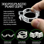Piteno® 300Pcs Tomato Clips, Plastic Trellis Clips, Plant Support Clips, Grape Vine Tomato Vine Vegetables Plants Garden Support Clips to Grow Upright Makes Plants Healthier
