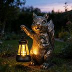 Garden Statues Squirrel Solar Figurine Decor Outdoor Waterproof Lights , Yard Decorations Outdoor, Garden Decor Unique Birthday Housewarming Gifts for Mom (Squirrel 2)