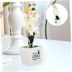 HEALLILY Artificial Orchid Bonsai Plant Faux Phalaenopsis Decoration for Home Office Wedding Table Centerpieces Potted Flower for Lively Indoor Atmosphere