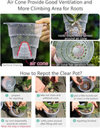 4 inch Orchid Pot with Holes for Repotting, Double Layer Plastic Imitate Ceramic Planter, Clear Orchid Pot Match Decorative Container