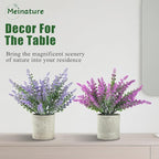 Plant Stand Indoor，3-Pack Lifelike Artificial Lavender ，Artificial Plants Indoor, Nordic Lavender Table Decor，Biodegradable Pot,Suitable for Home and Office Décor