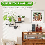 Rotating Window Shelves for Plants Wall Plant Stand Holder Indoor 2-Tier Floral Metal Window Shelf Holder for Multiple Plants Space Saving Child Pet Friendly Home Butterfly Design Decor Layer Black