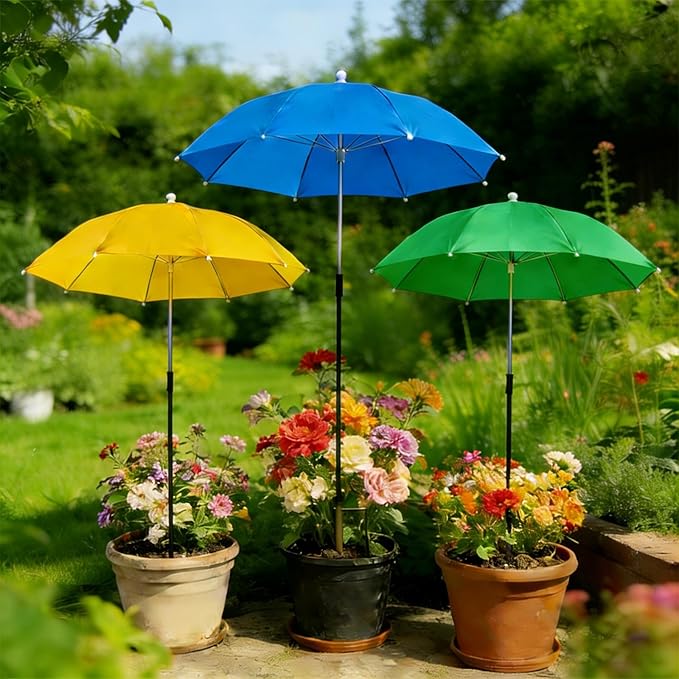 Upgraded Plant Umbrellas for Outdoor Plants, 26" Larger Garden Plant Umbrella Shade with Adjustable Hight, 43.4" Higher Sun Shade for Plants, Potted Plant, Garden Beds