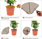 YGAOHF Soil Cover for Indoor Plants, 2 Pcs 20.8" and 3 Pcs 11.8" Plant Pot Grid Cover Protectors from Animals with Stakes, Plastic Cuttable Flower Cover for Cat Digging Stopper, Baby Safety, Brown