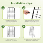 100% Metal Cucumber Trellis for Raised Bed,50"x17" A-Shape Garden Plant Support for Climbing Plants, Heavy Duty Metal Garden Trellises Plant Support for Vine Vegetables Outdoor (Black, 50"x17"(H*W))