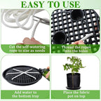 5-Pack 12" Plastic Plant Saucer, Self Watering Pots for Indoor Plants, Bottom Plant Water Catcher Tray, Indoor/Outdoor Greenhouse Garden Auto-Irrigation System for 5 Gallon Fabric Grow Bag