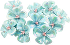 10 PCS 3D Flower Ceramic Tiles,1.6" Handmade Procelain Ceramic Flowers for Artwork,Fish Tank,Vases,Living Room, Dining Table,Office, Home Floral Decor (Single-Flowered Iridescent Blue)