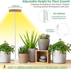 yadoker Halo Plant Grow Light, LED Growing Light with Base Full Spectrum for Indoor Plants,Height Adjustable, Automatic Timer, 5V Low Safe Voltage,Idea for Small Plants